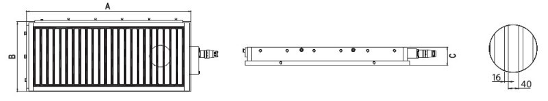 Technical Drawing - Electro-Permanent Magnetic Chuck type 25B
