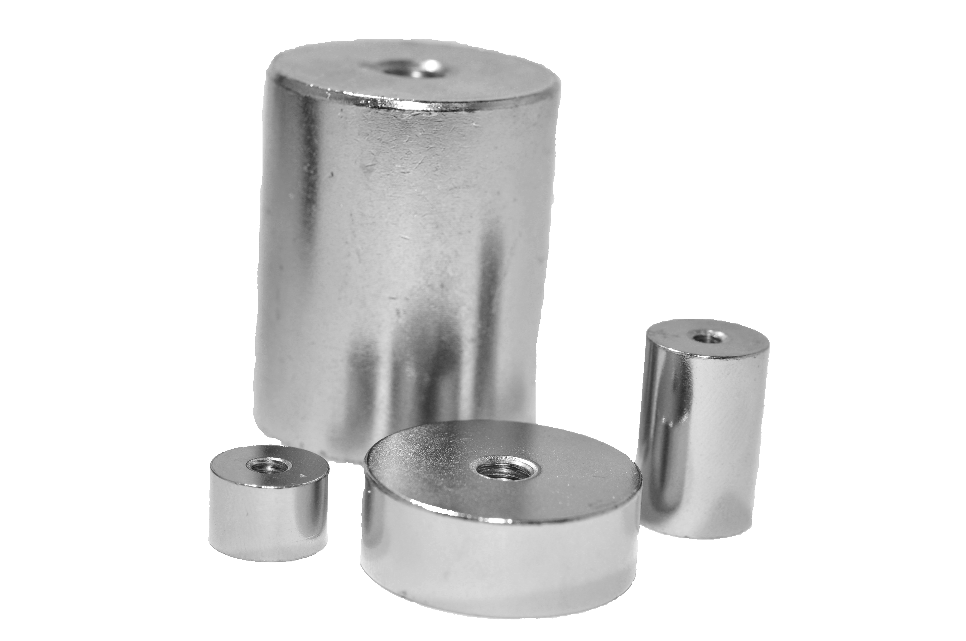 Magneti A Pentola In Ferrite Con Foro Filettato M6 - 46x11 Mm - Pacco Da 4 - Forza 6kg - Alta Temperatura 180°C Per Uso Esterno